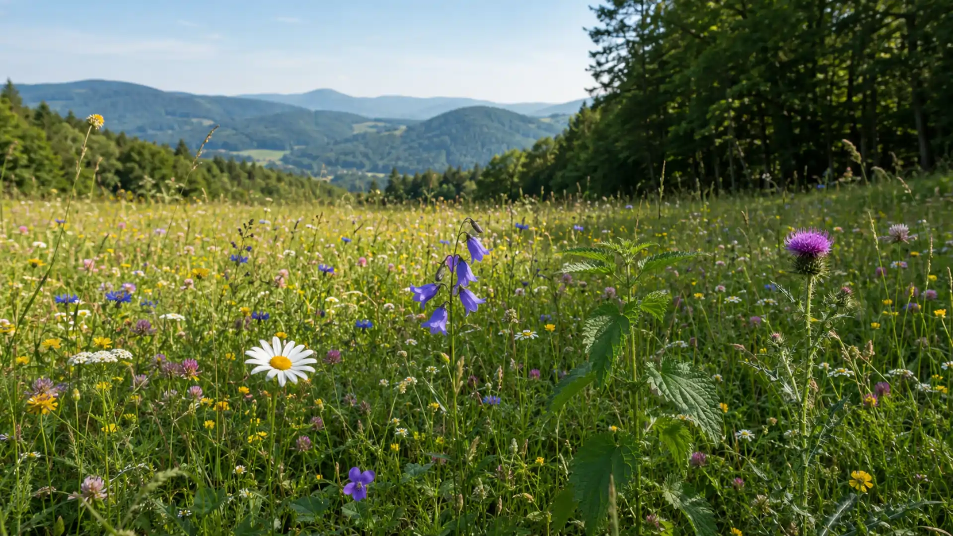 Rozkvetlá horská louka symbolizující jedinečnost a filozofii značky LaFi Ovečka