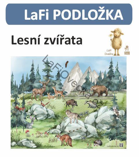 LaFi edukativní podložka – Lesní zvířata (panorama) | Omyvatelná pomůcka pro děti | Česká výroba