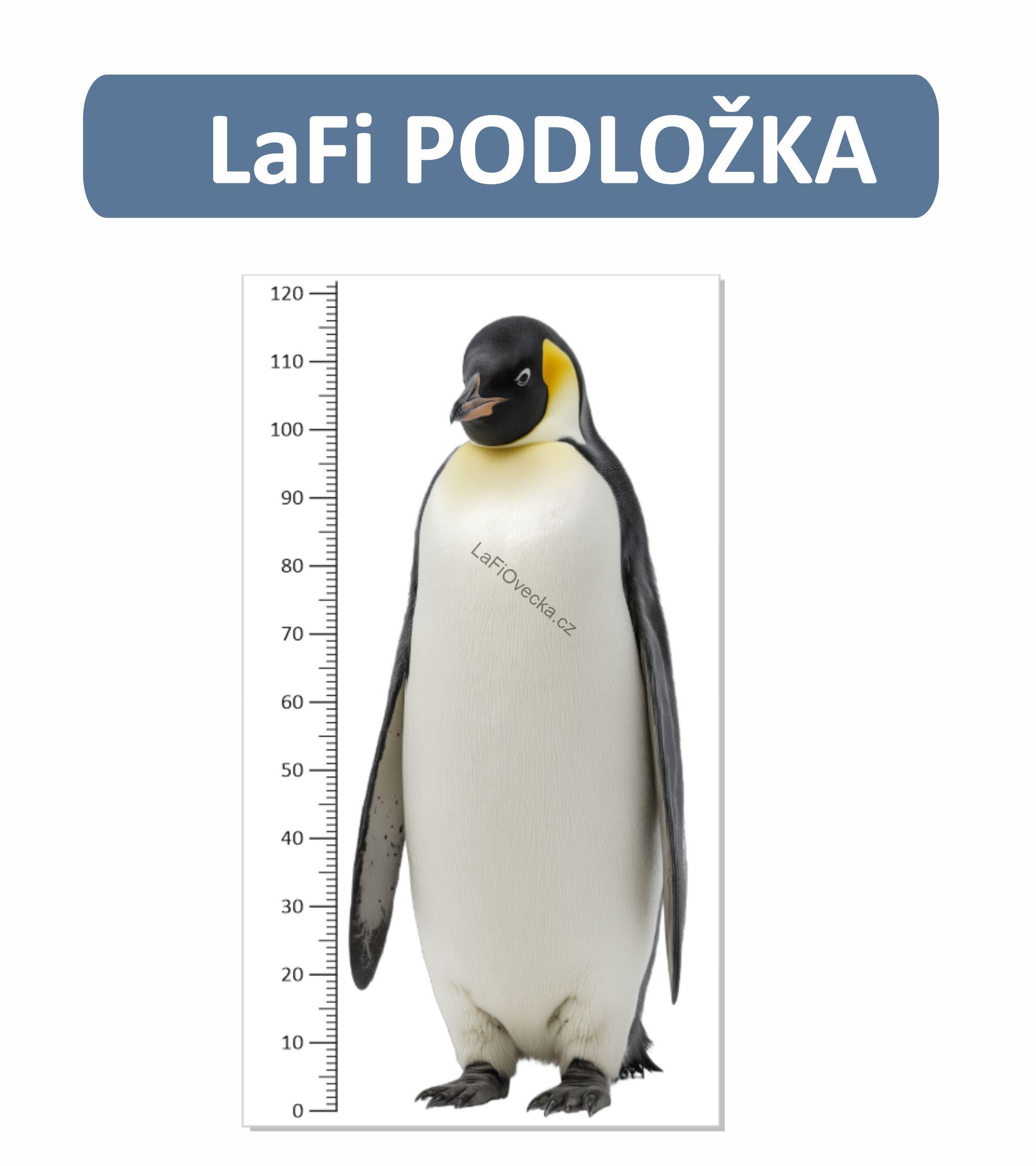 LaFi Měřítko – Tučňák císařský (životní velikost) 130×70 cm | Omyvatelná edukativní podložka