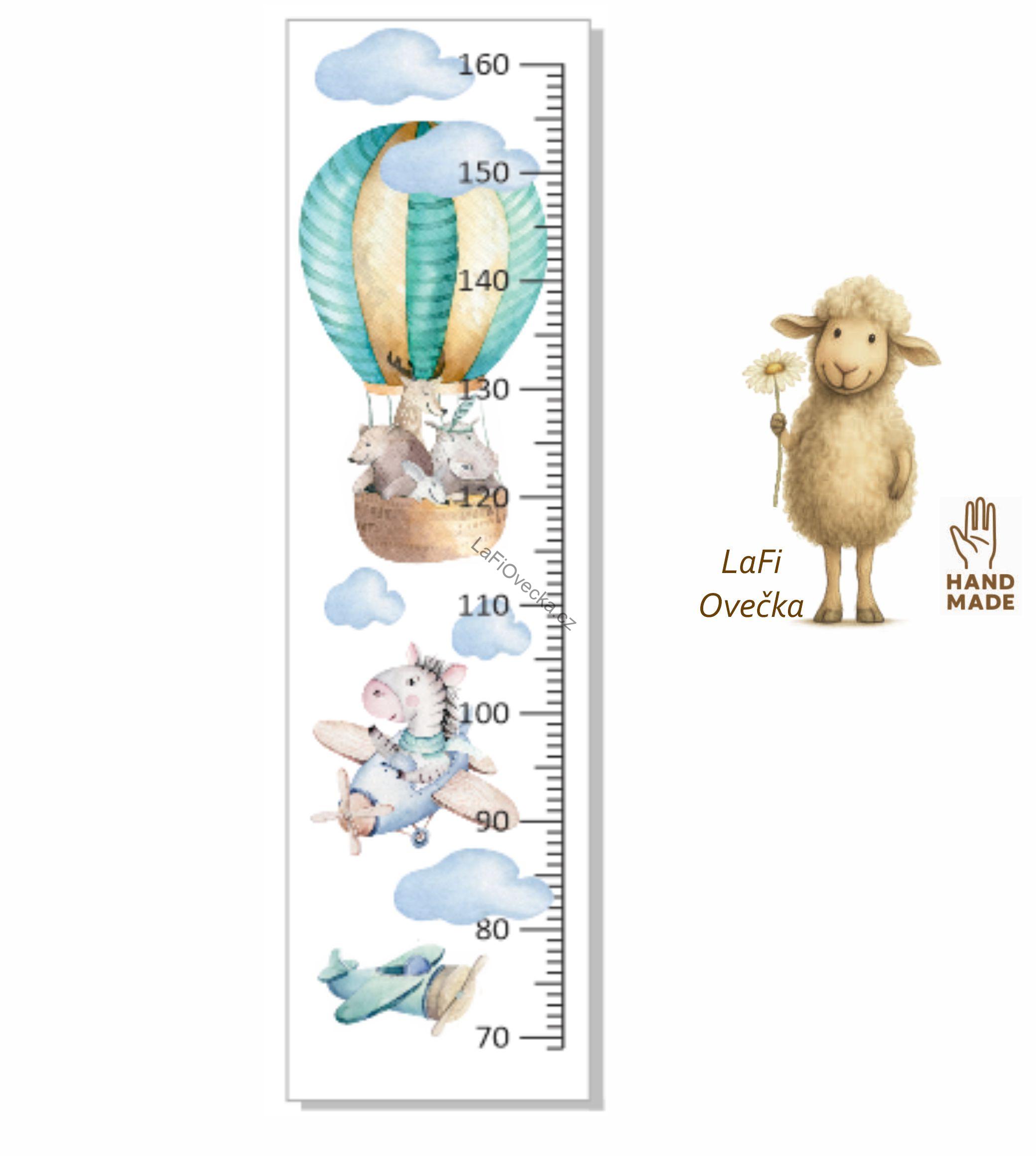 LaFi metr pro děti – Zvířátka | samolepka na zeď (100×30 cm)