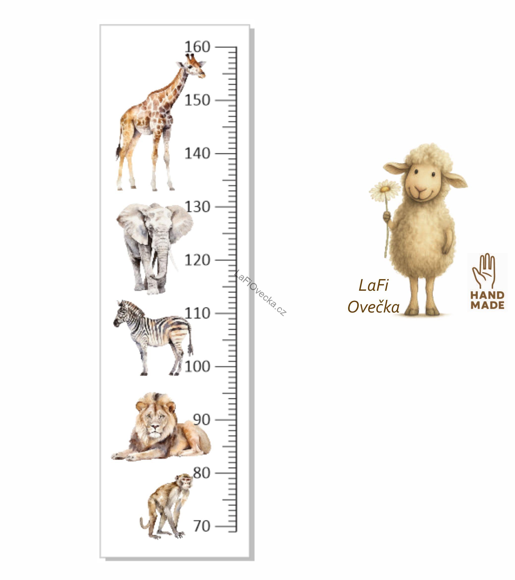 LaFi metr pro děti – Safari | samolepka na zeď (100×30 cm)
