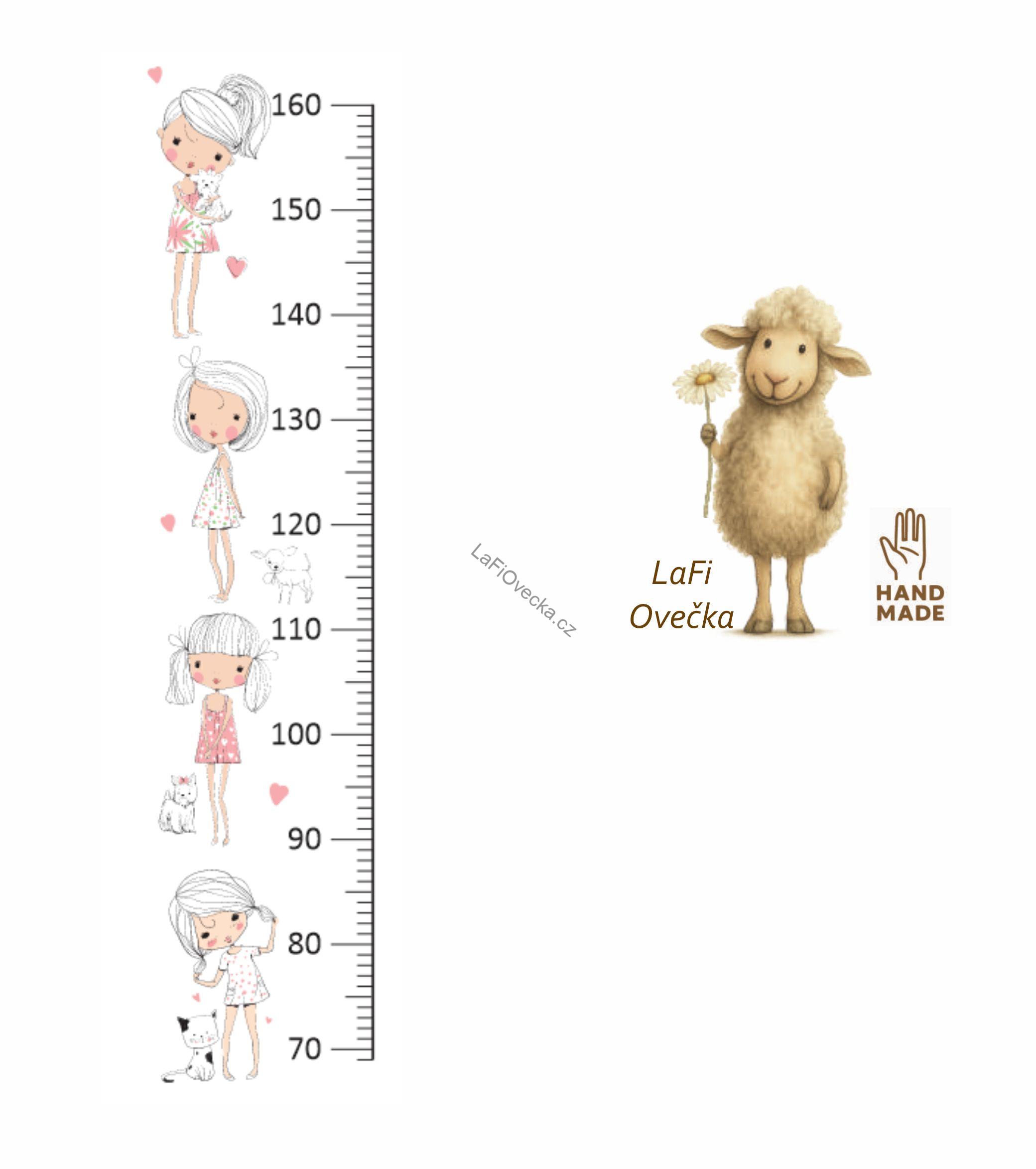 LaFi metr pro děti – Dívky | samolepka na zeď (100×30 cm)