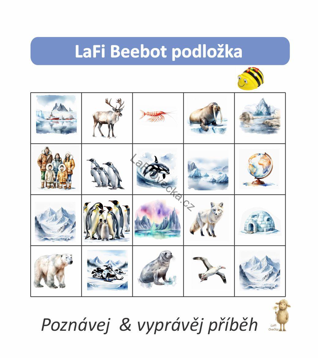 LaFi BeeBot podložka – Antarktida | omyvatelná výuková podložka pro Bee-Bot a Blue-Bot
