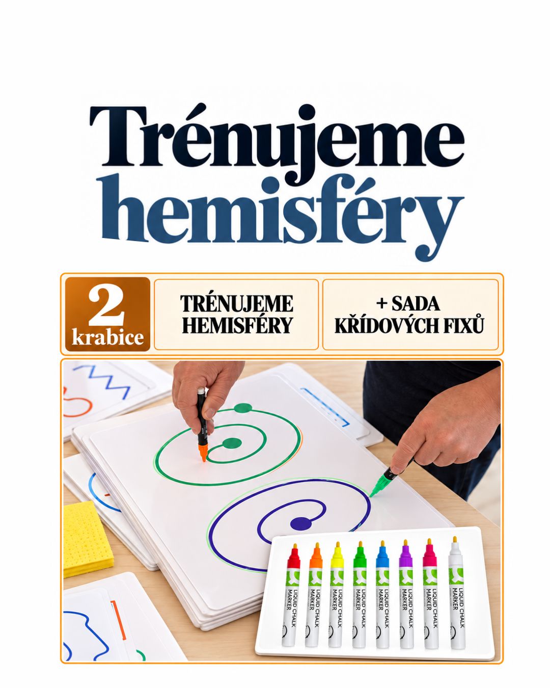 LaFi SADA – Trénujeme hemisféry | Sada 2 pomůcek s křídovými fixy