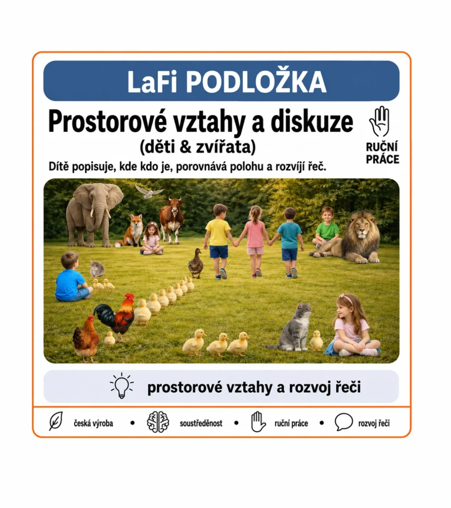LaFi omyvatelná podložka – Prostorové vztahy a diskuze (děti & zvířata)