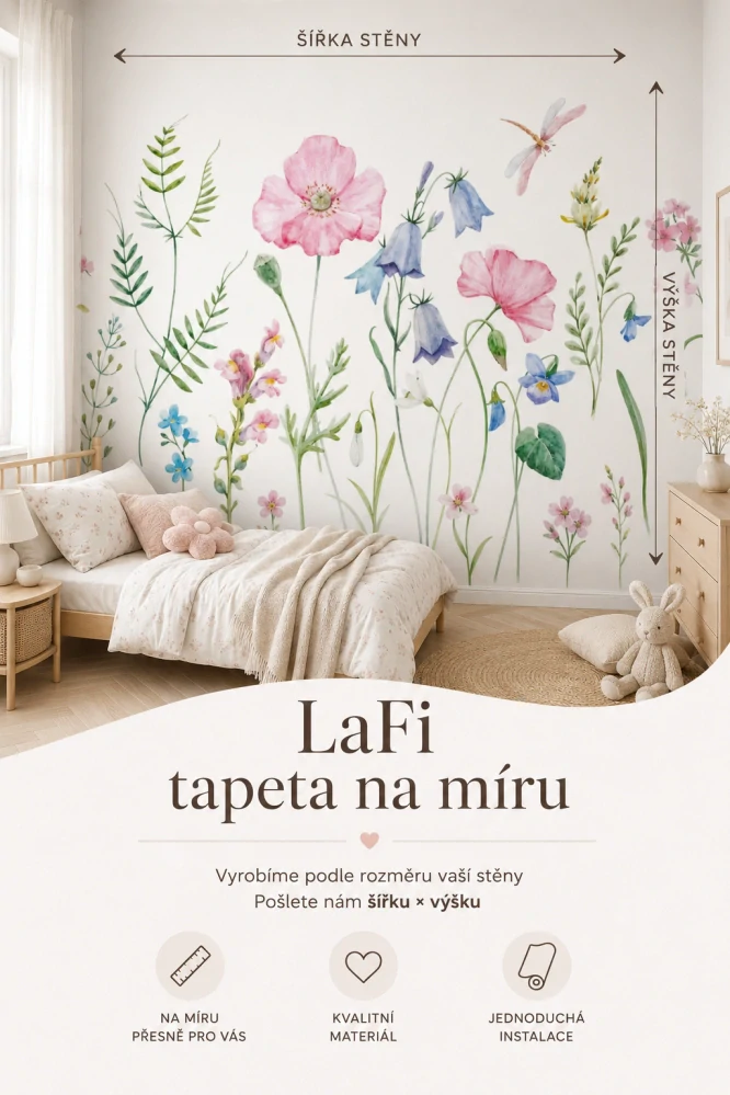 LaFi tapeta na míru – Luční kvítí velké květy
