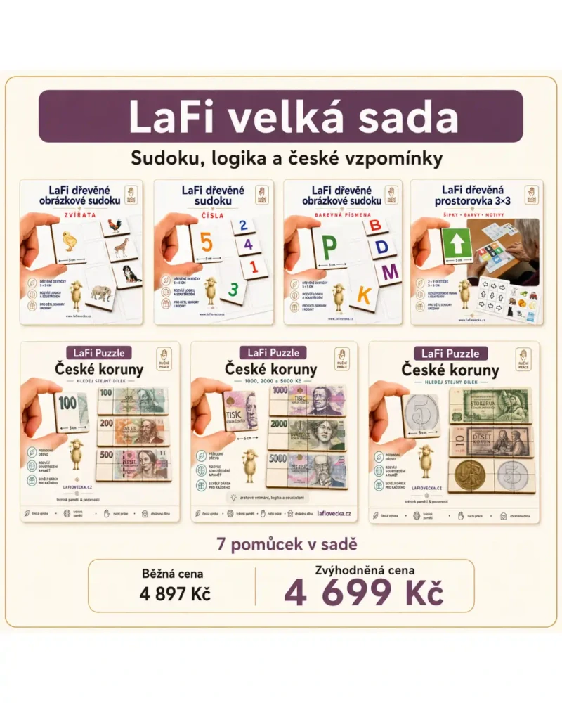 LaFi velká sada – Sudoku, logika a české vzpomínky (7 pomůcek)