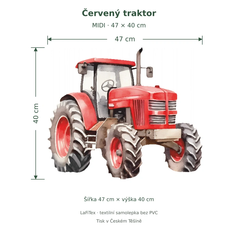 LaFi samolepka na zeď – Červený traktor