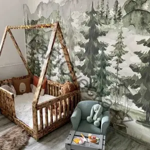 LaFi tapeta na míru – Les bez zvířat (akvarel)