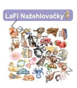 LaFi Nažehlovačky – Velká sada 28 ks „Osobní značky do MŠ“ (cca 10 cm) | Tištěno v ČR