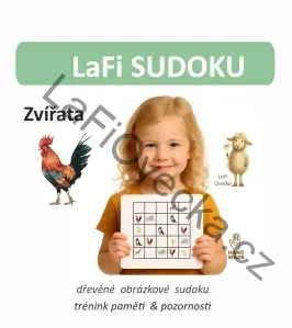 LaFi Sudoku – Zvířata| dřevěné obrázkové sudoku pro děti