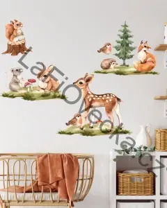 LaFi samolepka na zeď – Lesní zvířátka - ALA - kolem postýlky