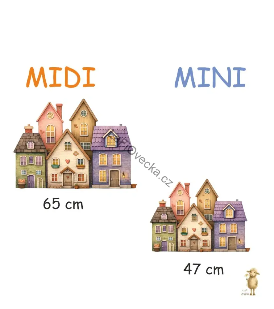 LaFi samolepka na zeď Domeček č.3 | textilní, bez PVC