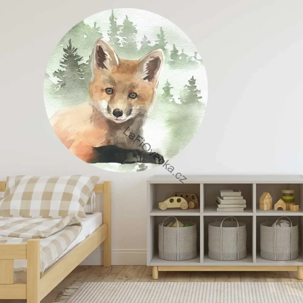 LaFi Ovečka kruhová samolepka na zeď – Liška v kruhu