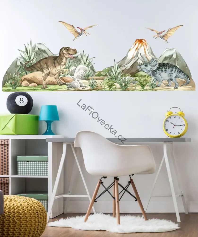 LaFi Ovečka samolepka na zeď – Dinosauři panorama
