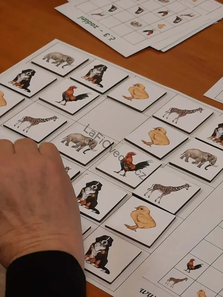 LaFi Sudoku – Zvířata| dřevěné obrázkové sudoku pro děti