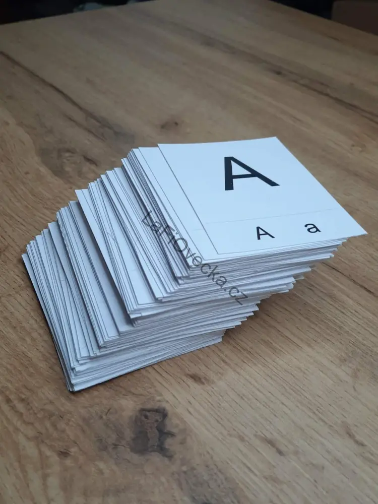 LaFi karty – Abeceda (140 omyvatelných karet 7×9 cm | REÁLNÉ OBRÁZKY + názvy VELKÝMI PÍSMENY)