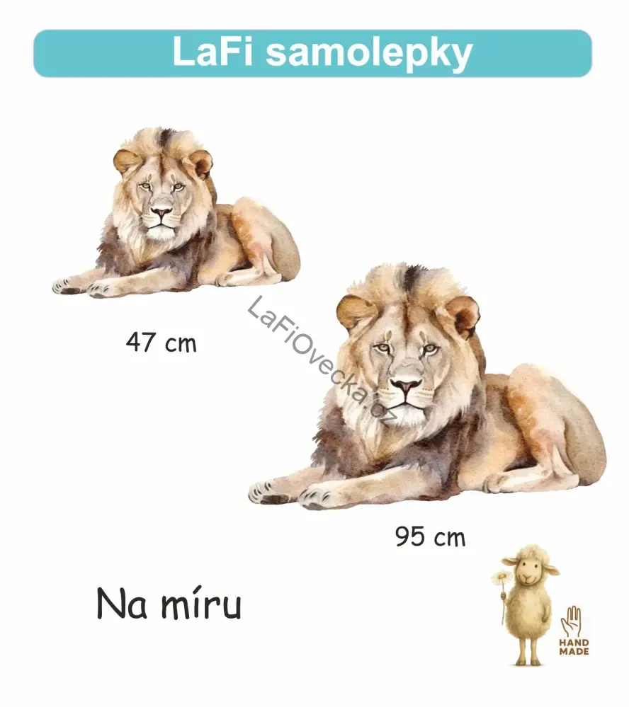 LaFi samolepka na zeď – Lev (Safari) | MINI / MIDI / vlastní velikost 47 cm a 97 cm