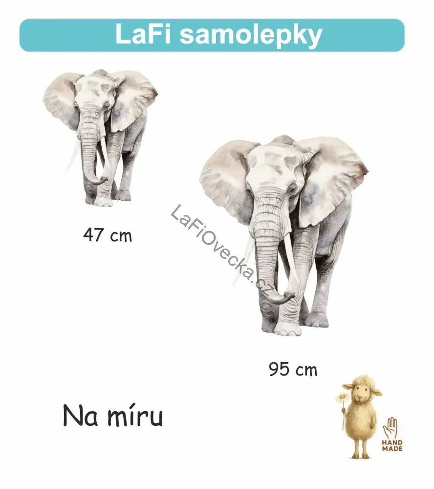 LaLaFi samolepka na zeď – Slon (Safari) | MINI / MIDI / MAXI / vlastní velikost