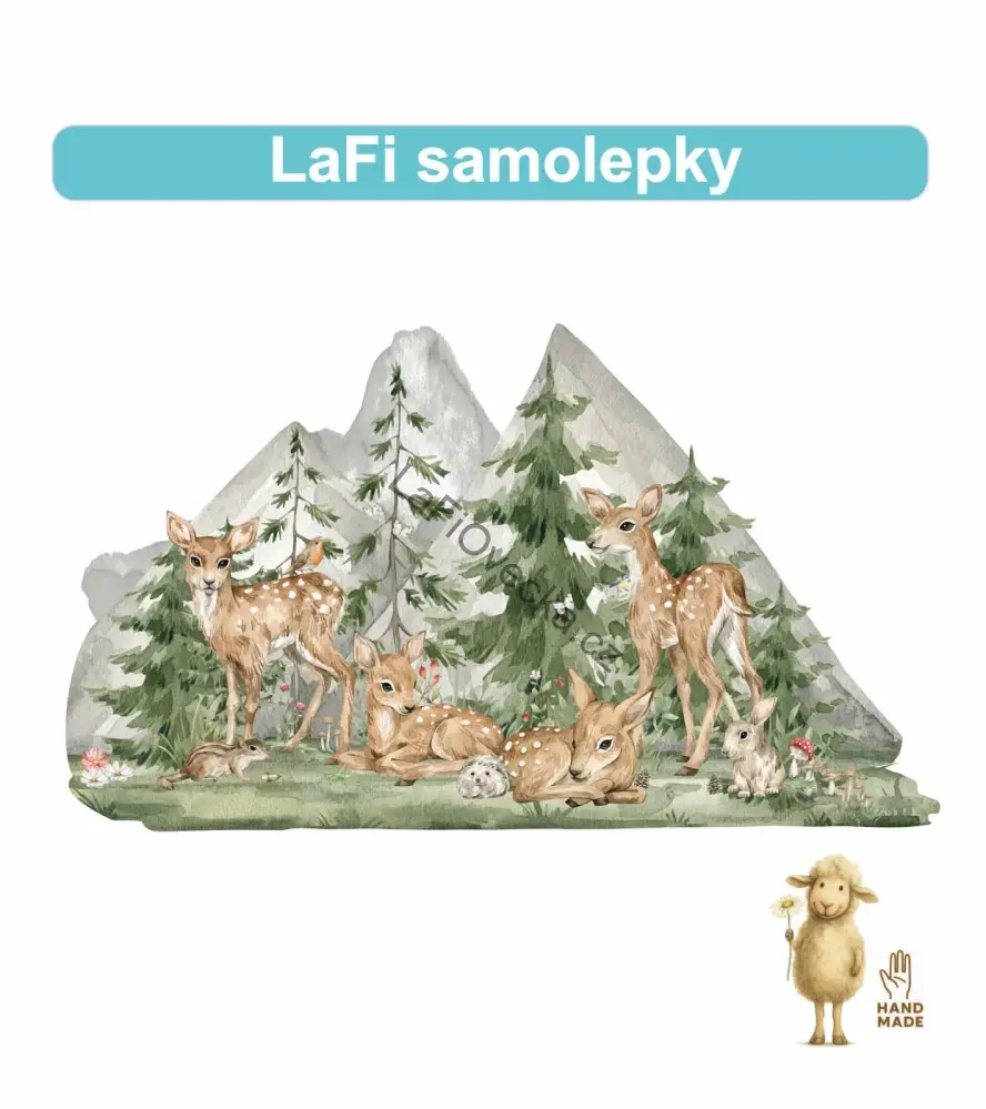 LaFi samolepka na zeď – Srnčí rodinka v horách
