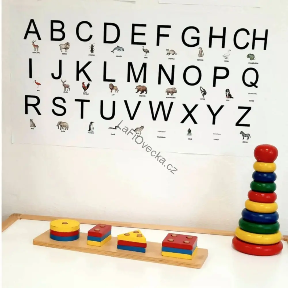LaFi samolepka na zeď – Abeceda se zvířátky 47 × 27 cm