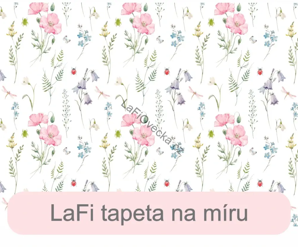 LaFi tapeta na míru – Luční kvítí | opakující se květinový motiv