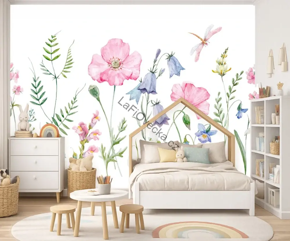 LaFi tapeta na míru – Luční kvítí velké květy