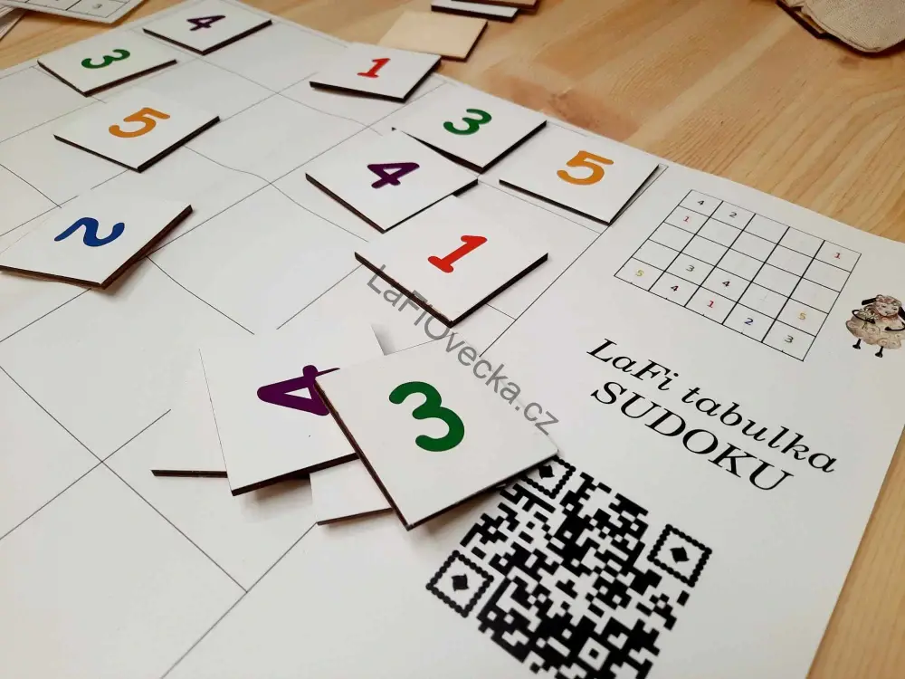 LaFi Sudoku – Čísla| dřevěné obrázkové sudoku pro děti