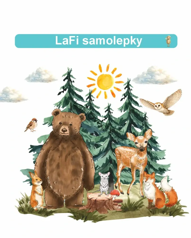 LaFi samolepka na zeď – Lesní zvířátka v lese