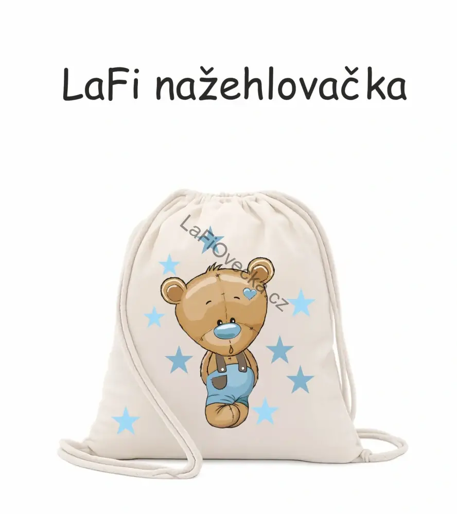 LaFi nažehlovačka Modrý medvídek s hvězdami 15 cm – 1 ks