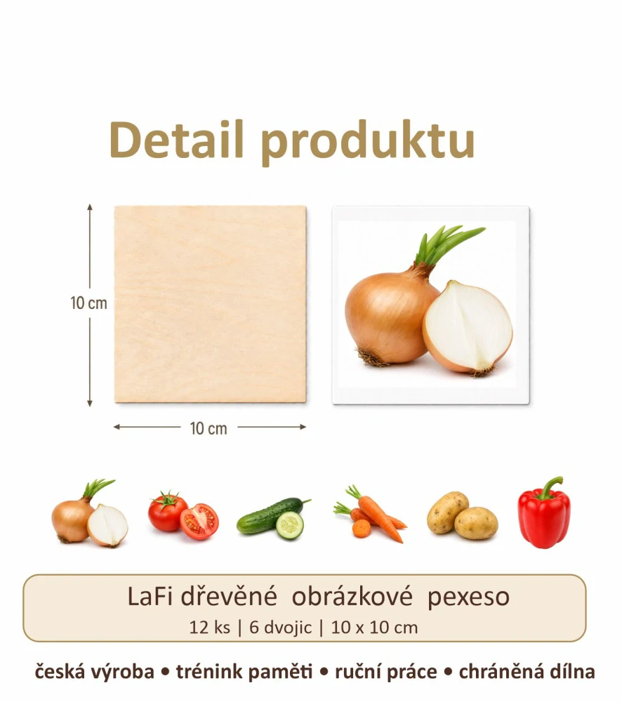 LaFi dřevěné obrázkové pexeso – Zelenina I.
