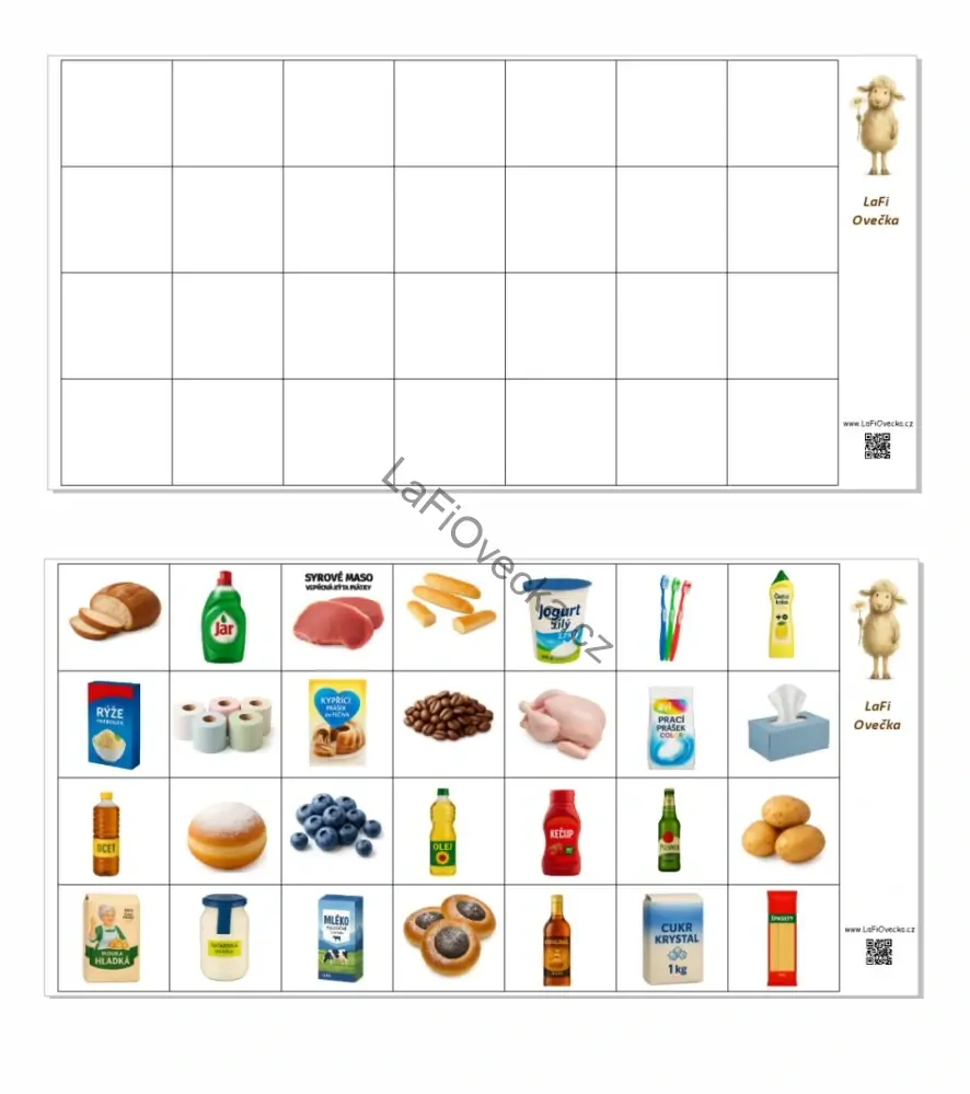 LaFi hra – Nákup: Základní potraviny | Trénink paměti bez stresu