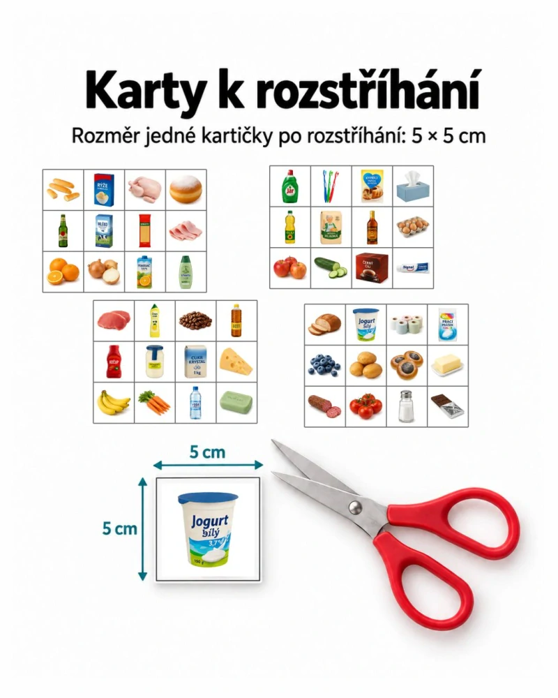 LaFi Paměťová hra Nákupní seznam – omyvatelná hra pro trénink paměti