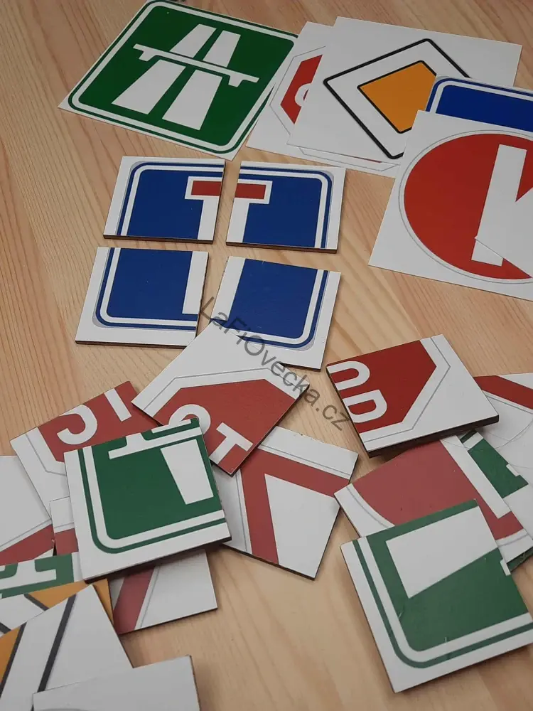 LaFi Dřevěné Puzzle – Dopravní značky | Česká výroba
