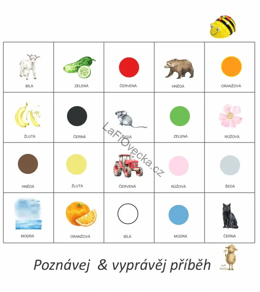 LaFi BeeBot podložka – Barvy | Robotika pro MŠ | Programování Bee-Bot | Česká výroba