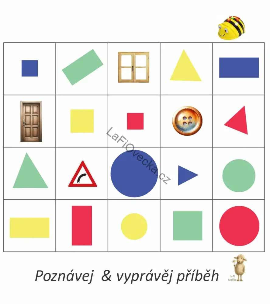 LaFi BeeBot podložka – Tvary | Robotika pro MŠ | Programování Bee-Bot | Česká výroba