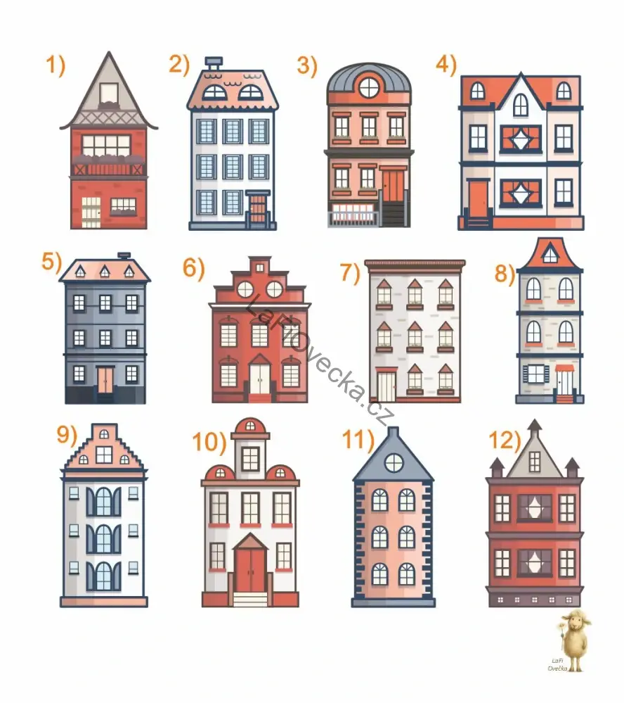 LaFi samolepky na zeď – Domečky na míru (12 variant) | Individuální cena