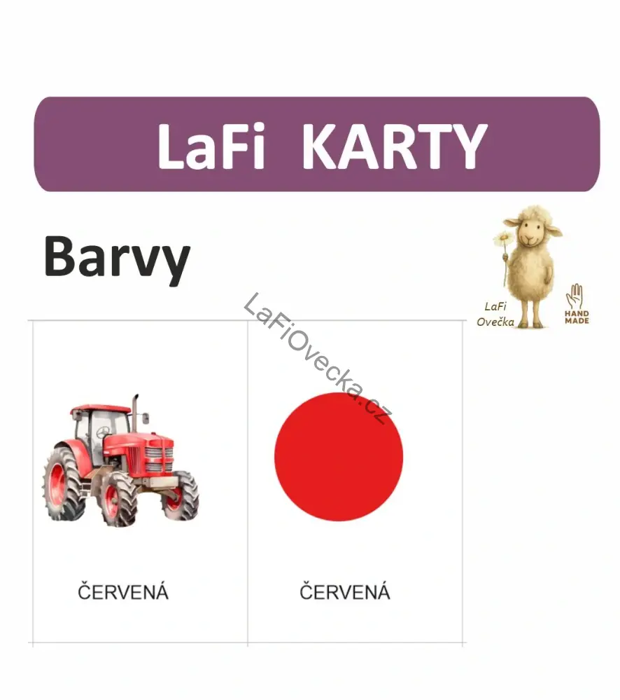 LaFi karty – Barvy (26 ks) | Omyvatelné kartičky 10×15 cm | Česká výroba
