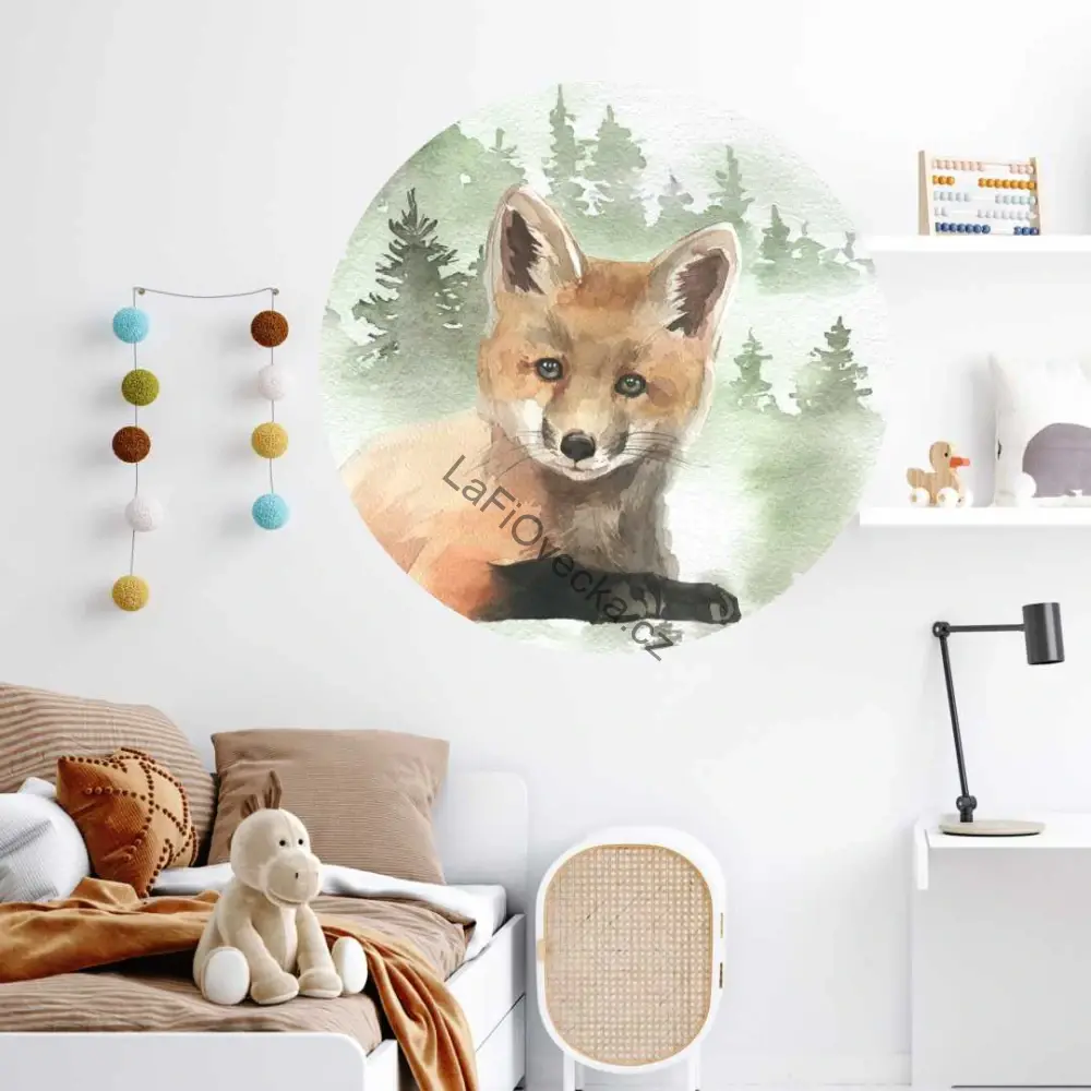 LaFi Ovečka kruhová samolepka na zeď – Liška v kruhu