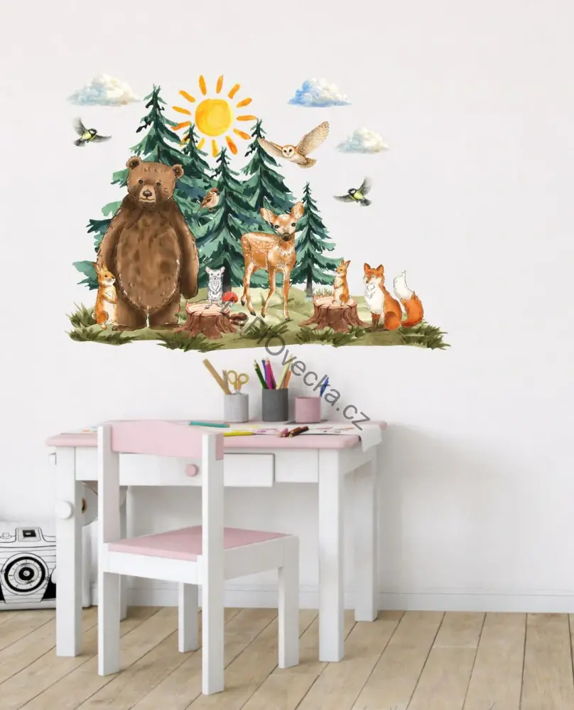 LaFi samolepka na zeď – Medvěd a jeho kamarádi