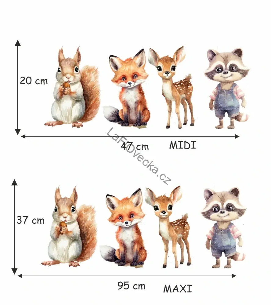 LaFi samolepka na zeď – Lesní zvířátka - Maxi