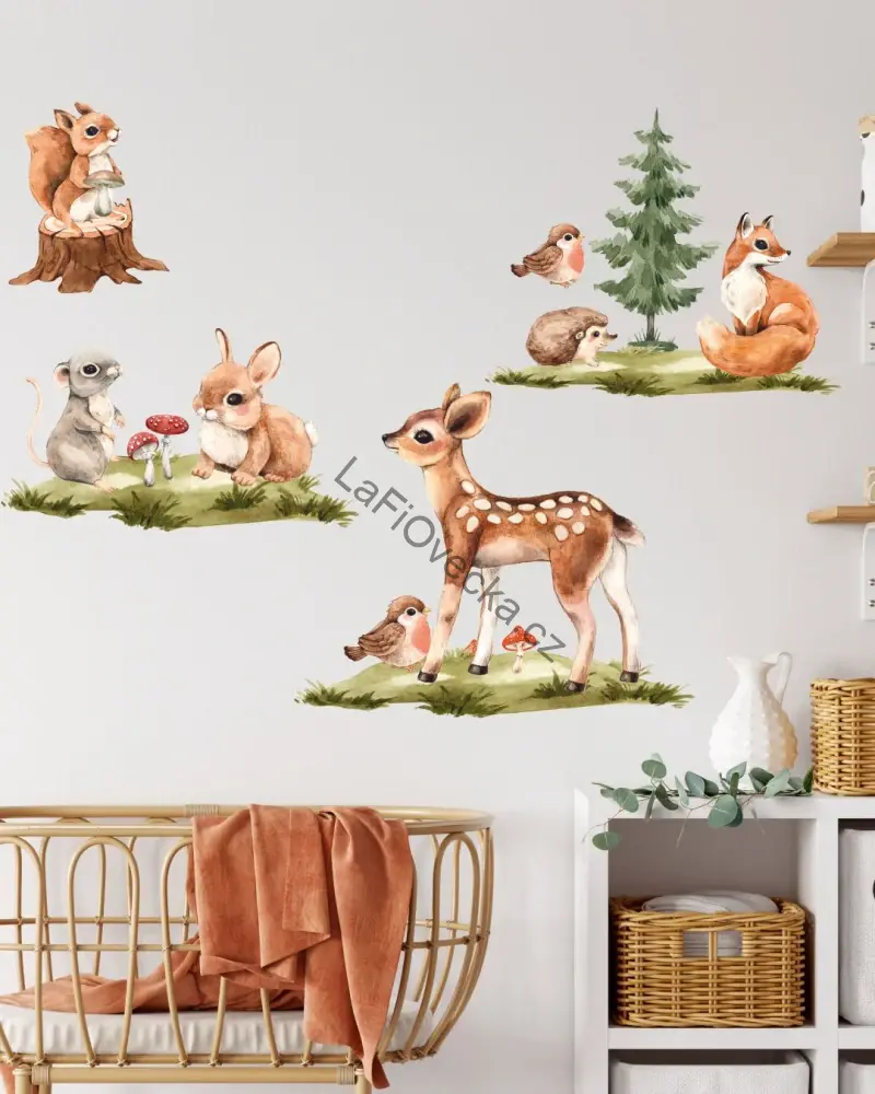 LaFi samolepka na zeď – Lesní zvířátka - ALA - kolem postýlky