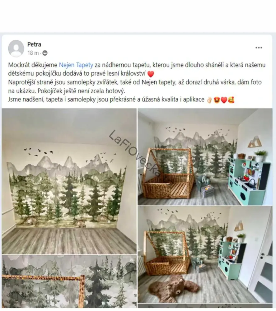 LaFi tapeta na míru – Les bez zvířat (akvarel)