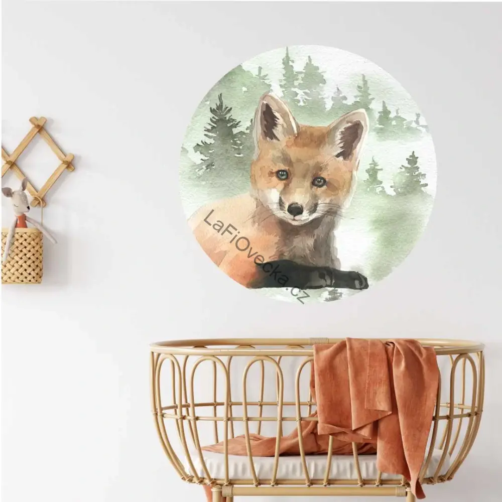 LaFi Ovečka kruhová samolepka na zeď – Liška v kruhu