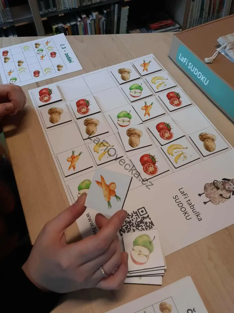 LaFi Sudoku – Ovoce Zelenina| dřevěné obrázkové sudoku pro děti