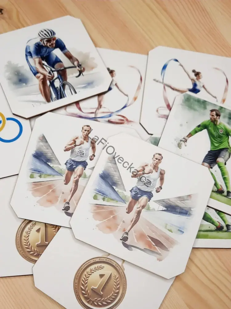 LaFi Dřevěné Pexeso – Letní sporty (10×10 cm) | Trénink paměti | Česká výroba