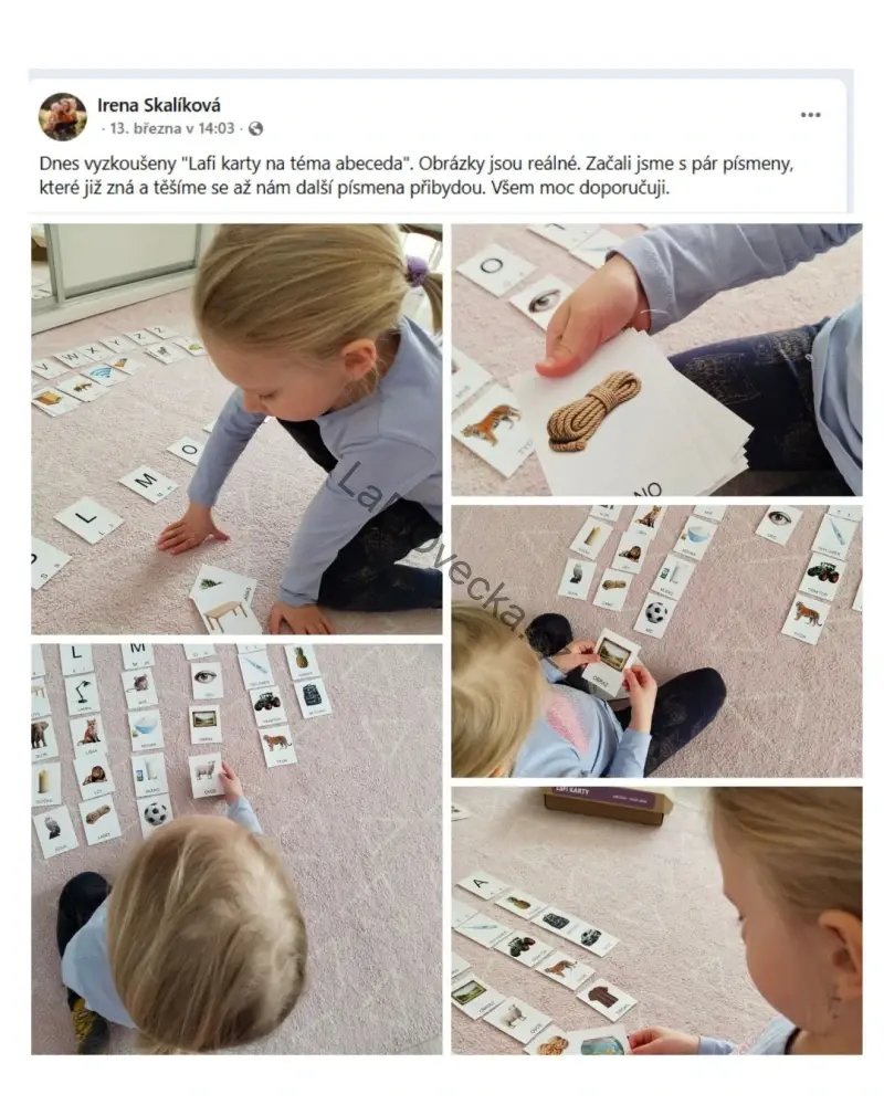 LaFi karty – Abeceda (140 omyvatelných karet 7×9 cm | REÁLNÉ OBRÁZKY + názvy VELKÝMI PÍSMENY)