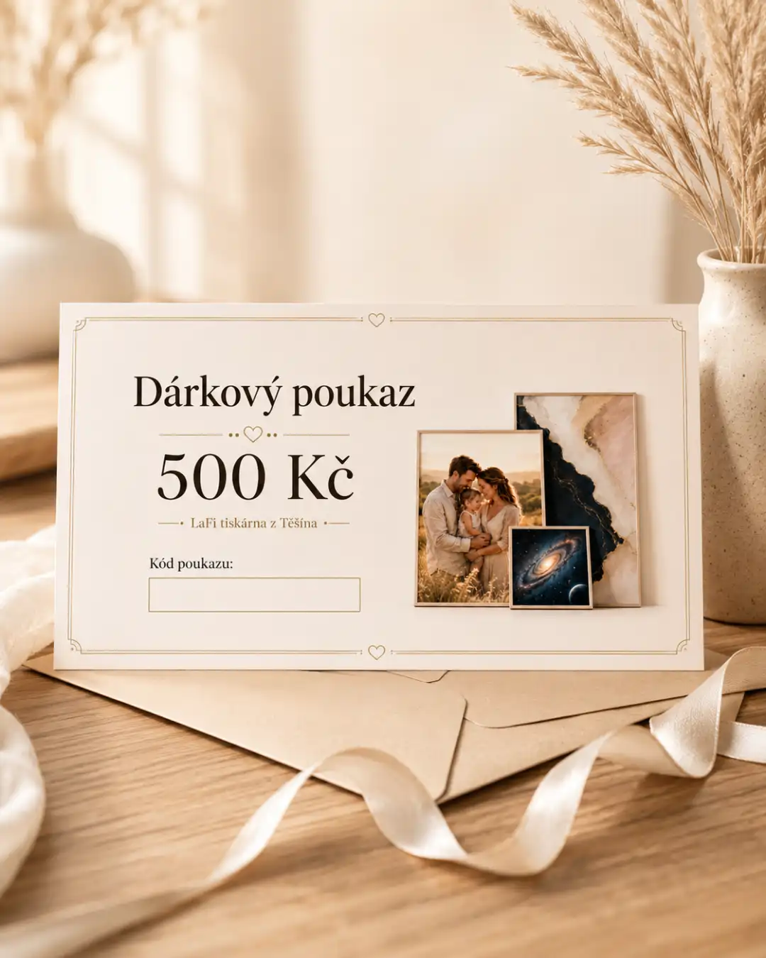 LaFi dárkový poukaz – tisk z vlastních fotek a AI motivů