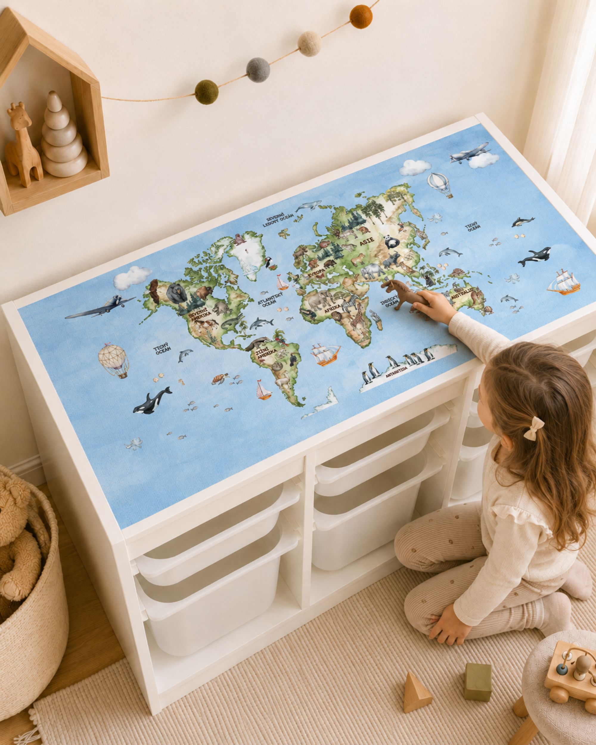 LaFi polep na IKEA TROFAST – Mapa světa