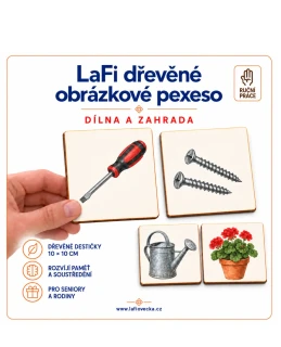 LaFi dřevěné obrázkové pexeso – Dílna a zahrada